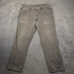 Rustler Men's Size 38x30 Reg Fit Straight Leg Cotton Denim Black Jeans